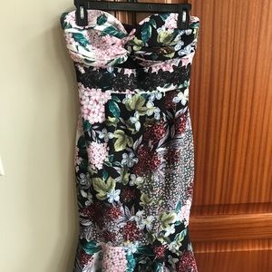Sexy floral strapless dress